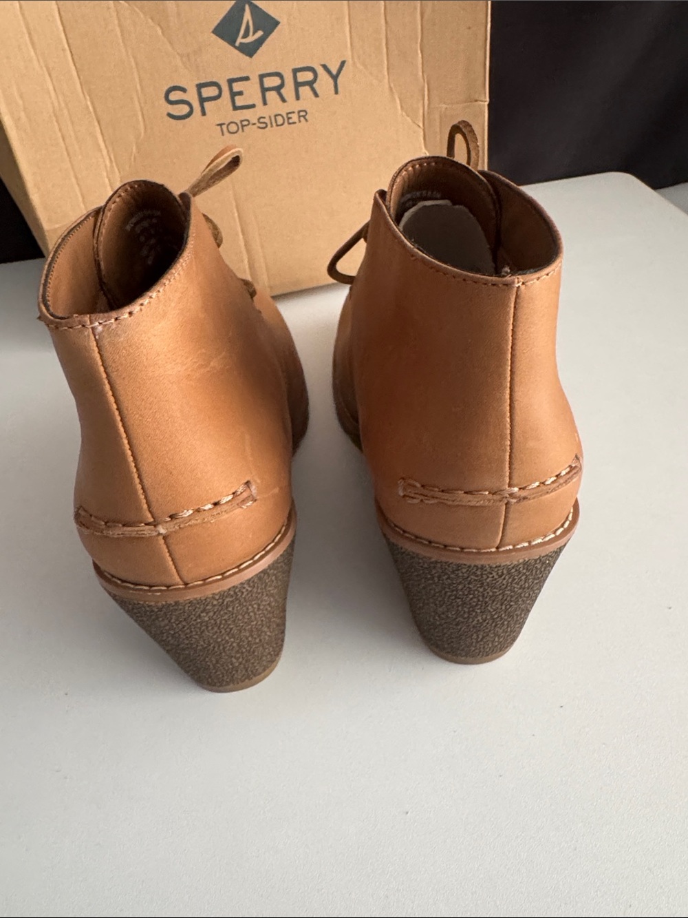 Sperry Tan Leather Chukka Boots with Lace-Up Front - Picture 10 of 14
